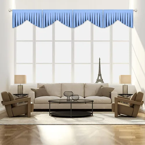 Vista 10 de Cenefas para Sala de Estar Amarillo Brillante Opacas con Bolsillo para Barra Cenefas para Ventanas, Paquete de 1 (Amarillo Brillante 39" An x 20" L)
