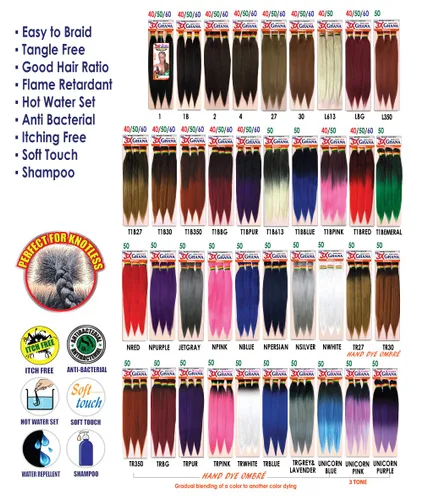Vista 3 de REALISTIC - Paquete múltiple. Trenzas preestiradas X-Pression 3X Ghana desplegadas 40 pulgadas, 100% kanekalon, fáciles de trenzar, sin nudos, se