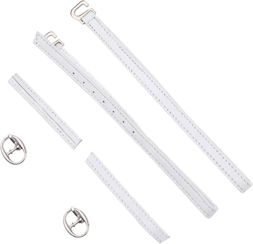Vista 9 de EXCEART 2 pares de correas de tacón alto para zapatos de repuesto con hebilla de cuero desmontable para mujeres y niñas zapatos de tacón alto blanco