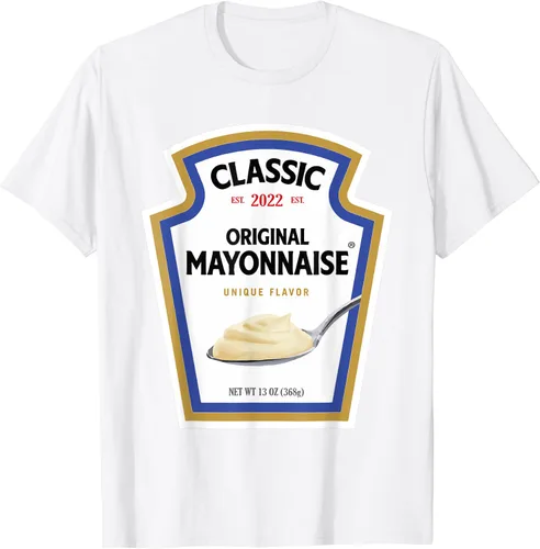 Vista 2 de Disfraz de mayonesa DIY de Halloween a juego con camiseta de mayo en grupo, Blanco, S