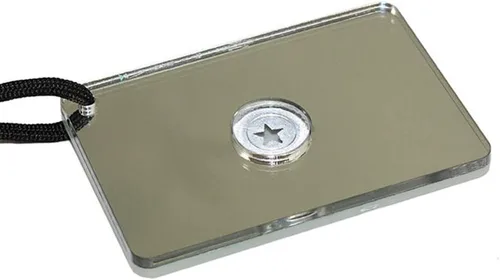 Vista 5 de BESPORTBLE Espejo de señal, multifunción con mini silbato reflector de brújula, pequeña comunicación remota de emergencia, kit de señal