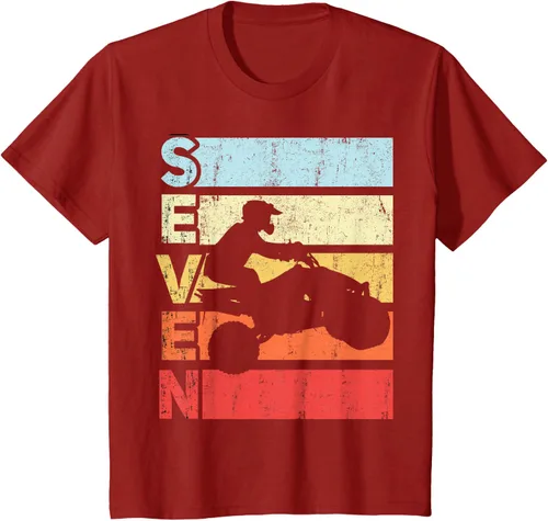 Vista 69 de ATV 7th Birthday Party ATV 4 Wheeler - Camiseta de cumpleaños temática cuádruple Negro