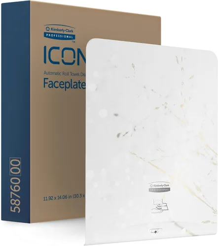 Vista 8 de Kimberly-Clark Professional ICON - Placa frontal (58780), diseño de mosaico negro, para dispensadores automáticos de toallas de rollo duro (1 unidad)