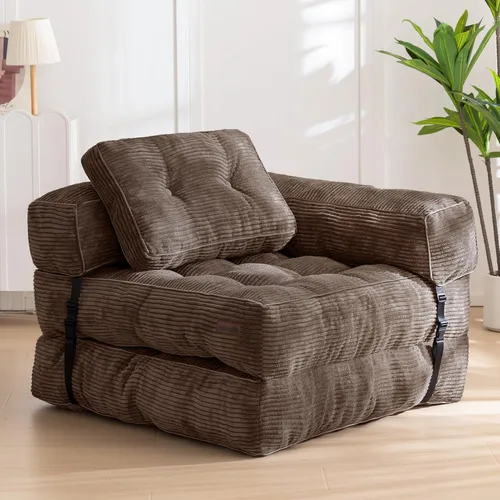 Vista 11 de MAXYOYO Sofá Cama Plegable, Sofá Convertible en Forma de L con Cama Plegable y Almohada, Silla Cama Plegable con Respaldo Portátil Cómoda para Piso