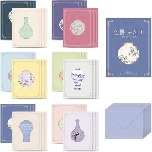 Vista 12 de Monolike Tarjeta Día a Día, 101 Seúl Doce Meses - Mezcla de 48 Mini Tarjetas Individuales, 24 sobres Paquete