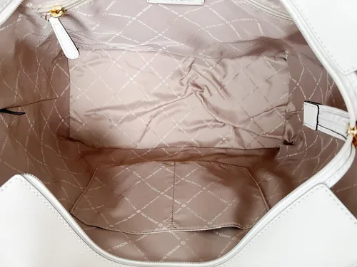 Vista 6 de Michael Kors Gilly Jet Set - Bolso grande con cremallera y cordón, Crema Claro Mk, Cordón