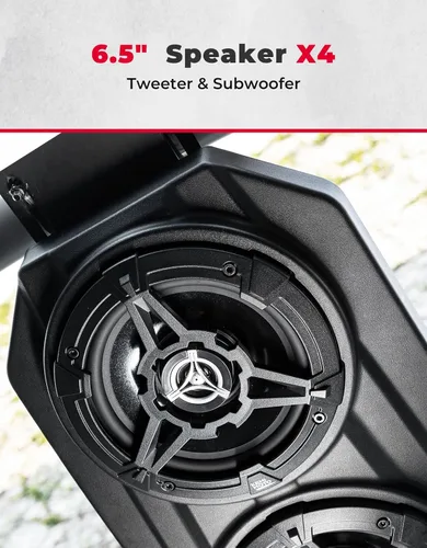 Vista 5 de KEMIMOTO Sistema de sonido UTV de 6.5 pulgadas, altavoces UTV, barra de sonido estéreo superior Bluetooth para UTV, se adapta a jaulas de rollo