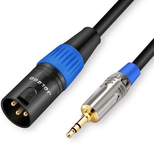 Vista 8 de JOLGOO Cable de conexión estéreo TRS de 0.138 in a doble XLR macho Pro, cable TRS estéreo de 1/8 pulgadas a 2 XLR macho en Y, cable de micrófono