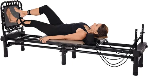 Vista 6 de Stamina Products AeroPilates Reformer 651 Máquina de entrenamiento de resistencia para todo el cuerpo para gimnasio en casa con soporte de 10