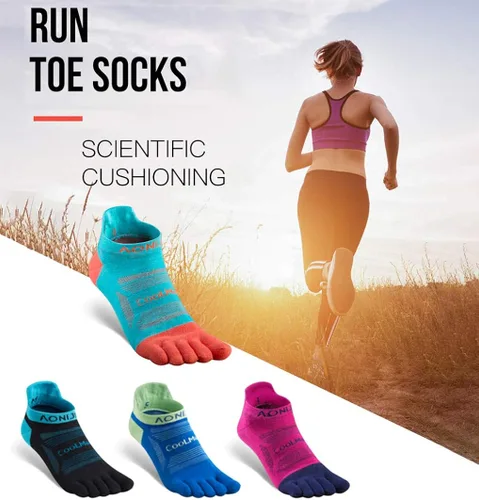 Vista 9 de AONIJIE Toe Socks for Men and Women High Performance Athletic Running Toe Socks