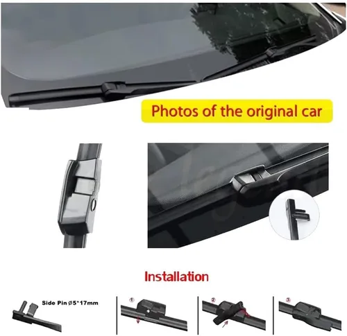 Vista 6 de Escobillas de limpiaparabrisas compatibles con BMW Serie 5 F10 F11 F07 GT 2010 – 2016 Parabrisas delantero y trasero Accesorios para automóviles F11