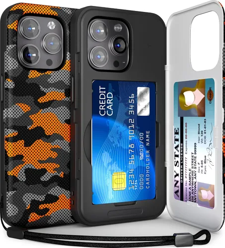 Vista 10 de TORU CX Slim - Funda tipo cartera para iPhone 14 Pro Funda protectora a prueba de golpes resistente con tarjetero oculto y ranura para tarjetas