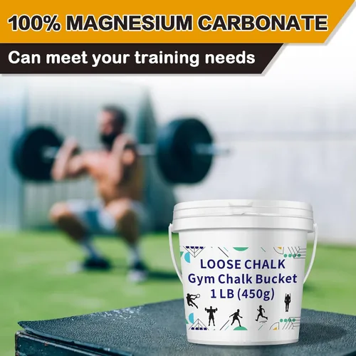Vista 3 de Cubo de tiza de gimnasio suelto de 1 libra, tiza en polvo premium con bolsa de tiza vacía y cuchara, multiusos para levantamiento de pesas, gimnasia