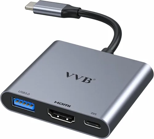 Vista 11 de Estación de acoplamiento USB C de monitor dual para laptop Dell/Lenovo/HP; estación de acoplamiento HDMI; hub USB C; adaptador multipuerto dongle