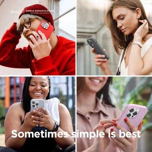 Vista 3 de elago Compatible con Funda para iPhone 14 Pro, Funda de Silicona Líquida, Cubierta Protectora de Cuerpo Completo, A Prueba de Golpes, Funda Delgada
