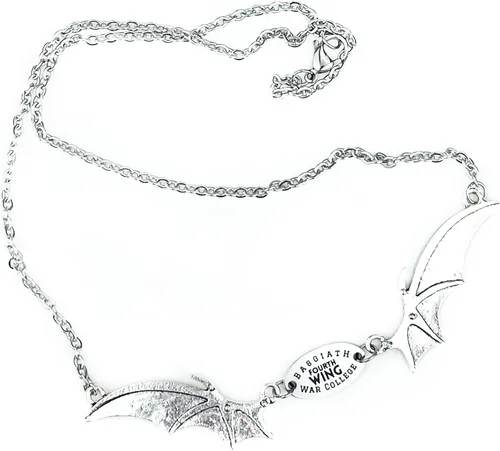 Vista 10 de CUARTA ALA Rebecca Yarros Basgiath War College Dragon Wing Collar con colgante de ala de dragón con licencia