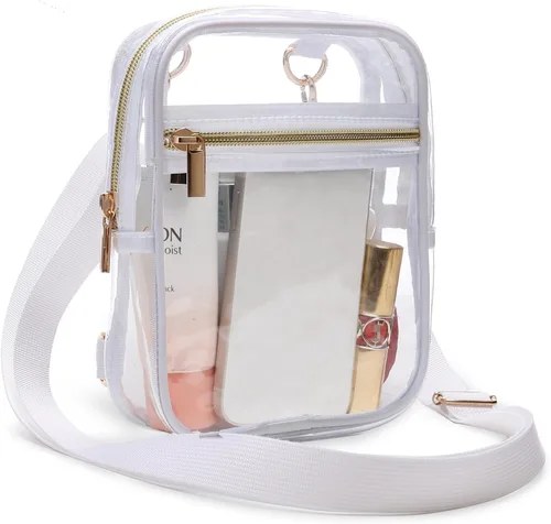 Vista 8 de Bolso cruzado aprobado por estadios para mujer, bolsa transparente para estadios para eventos deportivos, conciertos