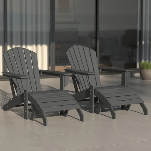 Vista 25 de WestinTrends Dylan - Silla Adirondack para exteriores con otomana, juego de 2 piezas, color negro