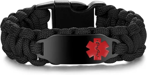 Vista 19 de Pulseras de identificación médica para mujeres y hombres personalizadas, pulseras de alerta médica con grabado personalizado gratuito para mujeres