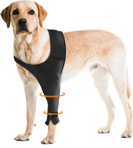 Vista 7 de Funda de recuperación para perro para pierna delantera, manga de pierna de perro individual para dejar de lamer, protección transpirable para dolor