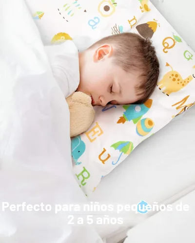 Vista 2 de Babebay Almohada para niños pequeños, almohadas de 13 x 18 pulgadas para dormir, lavable a máquina, con funda de almohada de algodón suave, 1 paquete