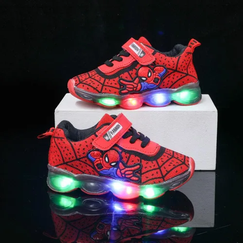 Vista 8 de RAYCHY Toddler Boys Girls Light Up Shoes LED Lightweight Mesh Breathable Walking Sneakers