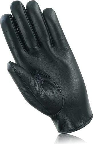 Vista 4 de Guantes de cuero para hombre, guantes de conducción de cuero para chofer, guantes de piel de cordero 100% auténtica, guantes de dedo completo