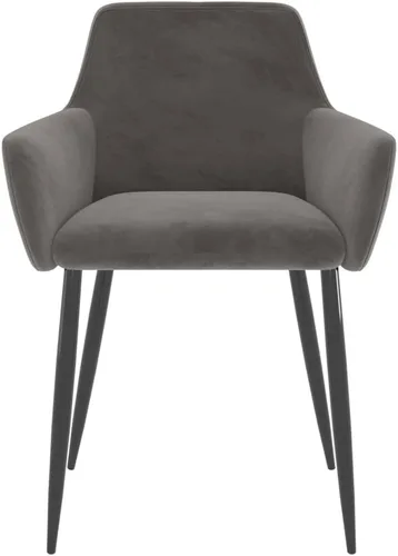 Vista 3 de Sillas de comedor, 2 piezas de terciopelo gris oscuro, bancos, sillas de cocina, ideales para cenas diarias o eventos especiales como reuniones