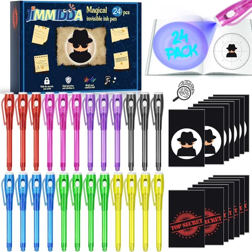 Vista 8 de Juego de Tinta Invisible Espía para Niños, Juguetes de Regalo de Fiesta para Niñas y Niños, Marcadores Mágicos para Niñas y Niños, Diversión al Aire