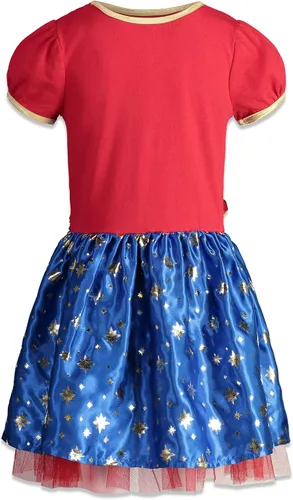 Vista 5 de Marvel Avengers Captain Marvel - Vestido de tul y diadema para niñas pequeñas color rojo 5-6