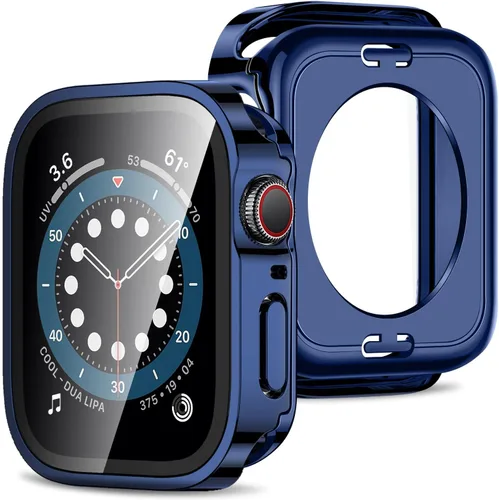 Vista 12 de Amizee 2 en 1 Estuche [Paquete de 2] Compatible con Apple Watch SE 3/2/1 Series 6/5/4 40mm con Protector de Pantalla Integrado, Cubierta Protectora