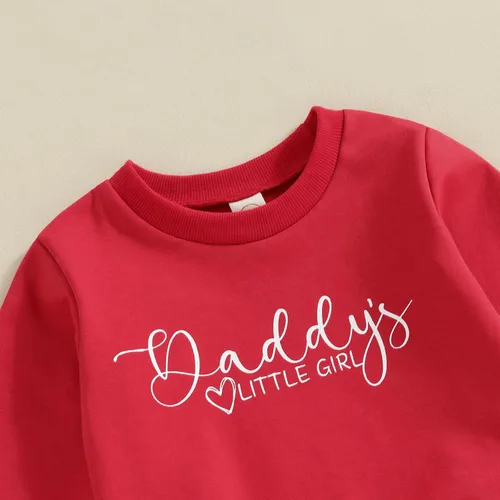 Vista 4 de YINGISFITM Conjunto de sudadera con estampado para bebé y niña, sudadera larga para otoño e invierno