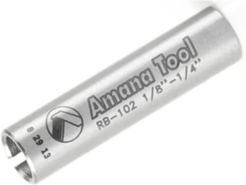 Vista 4 de Amana Tool Reductor de pinza de enrutador de acero de alta precisión RB-128 1/2 D total x 1/4 D interior x 1-3/16 pulgadas de largo