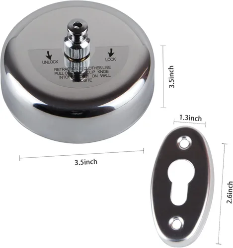 Vista 2 de Tendedero retráctil de acero inoxidable 304 duradero con cuerda ajustable resistente, línea de ropa de ducha para exteriores e interiores