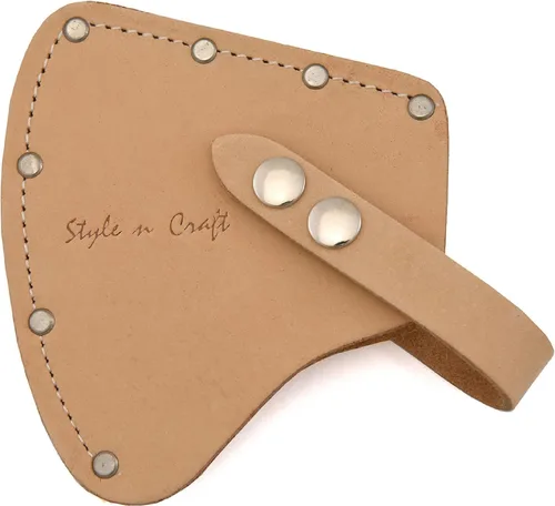 Vista 8 de Style n Craft Funda para hacha de camper/deportista, funda de hacha de cuero de grano completo con cubierta segura