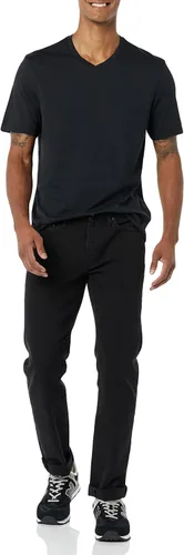 Vista 4 de Tienda Essentials Camiseta de manga corta con cuello en V para hombre (disponible en tallas grandes y altas), paquete de 2