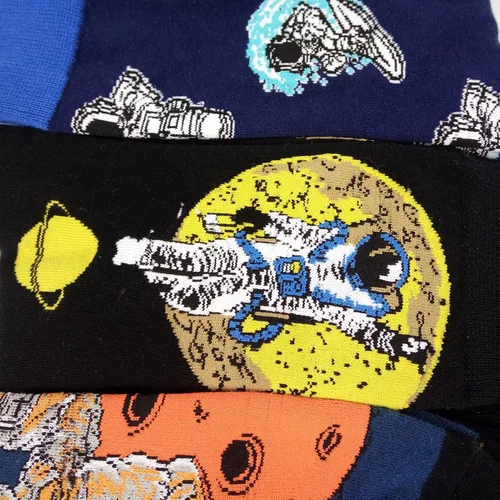 Vista 5 de HSELL - Calcetines de vestir para hombre, diseños de colores, divertidos y novedosos