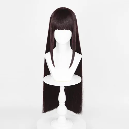 Vista 65 de COSPLAZA Cosplay peluca larga recta plana explosión sintética anime pelo negro