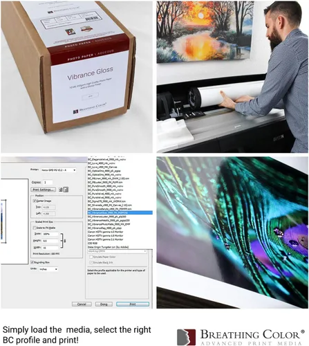 Vista 3 de Vibrance - Papel brillante para impresora fotográfica, 8.99 oz/m², acabado brillante, rollo de papel fotográfico de alta calidad con núcleo de 3