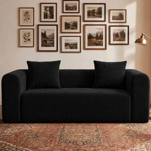 Vista 19 de Claiks Sofá modular deshuesado de 123 pulgadas, sofá en forma de L para sala de estar, sofá moderno de asiento profundo de 3 plazas, tela de Gris