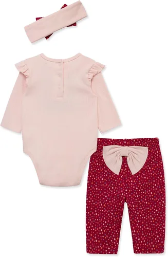 Vista 14 de Little Me Conjunto de 3 piezas para bebé, 100% algodón, body con diadema y pantalón a juego, de 3 meses a 24 meses