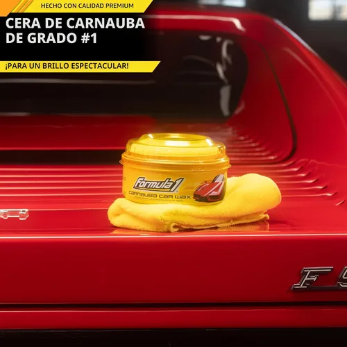 Vista 3 de Cera carnauba en pasta para automóviles – Formula 1, brillo superintenso, 12 onzas. Removes Haze & Paint Swirls, Easy to Use, Leaves Durable UV