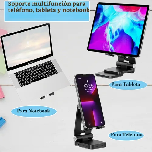Vista 7 de Fanlory Soporte plegable para teléfono celular, soporte para laptop, altura y ángulo ajustables, soporte plegable para teléfono celular