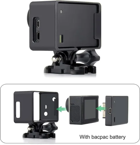 Vista 4 de GEPULY BacPac - Carcasa para GoPro Hero4, Hero3+, Hero 3 con LCD BacPac y accesorios de extensión de batería