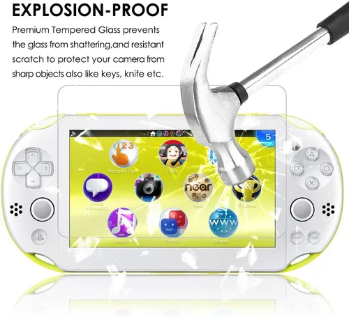 Vista 7 de ProProtective - Funda para Sony Playstation Vita 2000 con protectores de pantalla, vidrio templado AFUNTA para pantalla frontal y película de PET