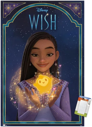 Vista 10 de Trends International Disney Wish - Póster de pared de Asha & Star, 22.4 pulgadas de largo x 14.7 pulgadas, versión enmarcada en madera de granero