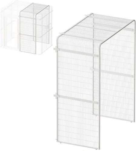Vista 11 de wonline Jaula para pájaros extra grande de 10 pies para periquitos, pajarera al aire libre, jaula para loros con percha, jaula para aves resistente