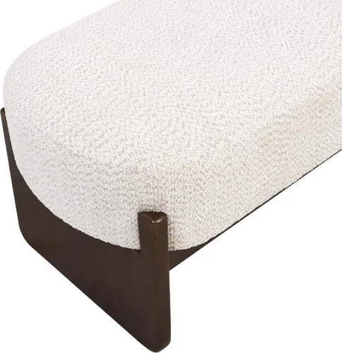 Vista 11 de Christopher Knight Home Arden - Banco otomán rectangular de tela de hilo en bucle de estilo minimalista, marco de madera de caucho, banco