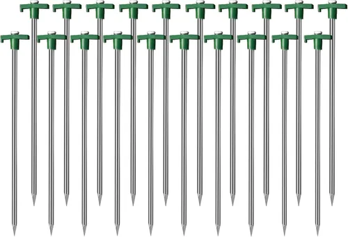 Vista 8 de Cheardia Paquete de 10 Estacas de Tienda de Campaña Resistentes, Estacas de Patio de 9.75 Pulgadas de Metal Antioxidante Clavijas para Tienda
