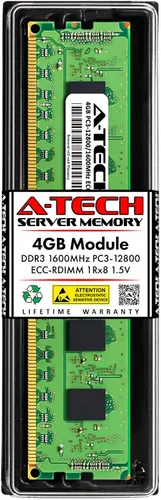 Vista 18 de A-Tech 4GB DDR3 1333MHz PC3-10600R ECC RDIMM 1Rx4 Rango único 1.5V Registrado DIMM 240-Pin Módulo de actualización de memoria RAM de servidor
